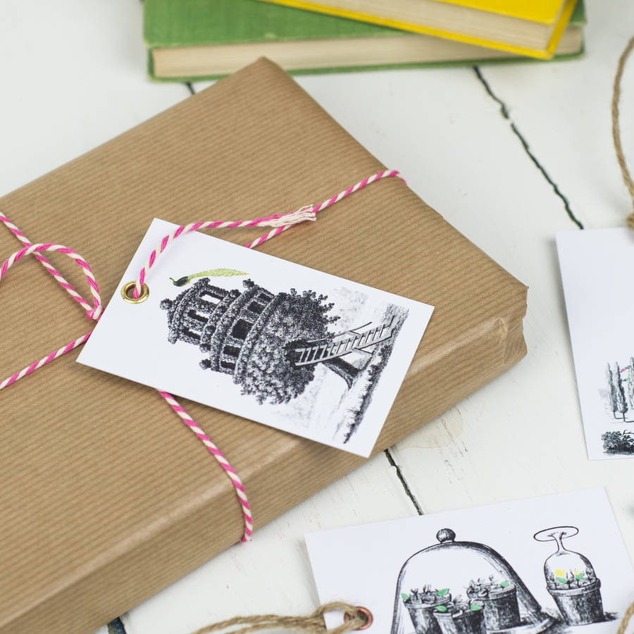 gift tags with string, vintage design by bonnie and bell
