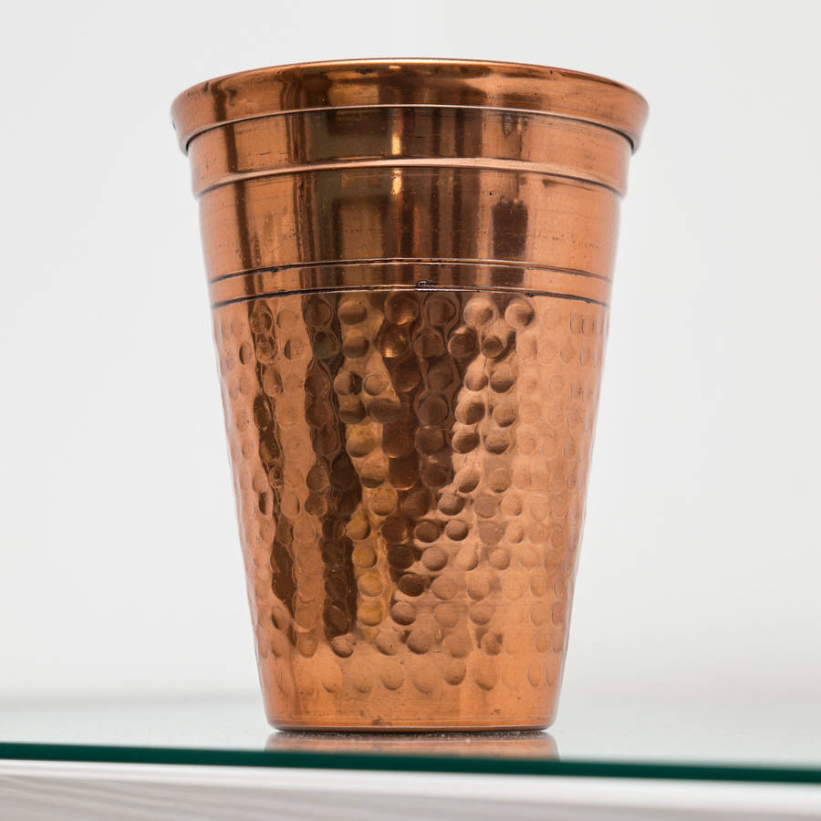 planter no 106 medium hammered copper vase, planter by stupid egg