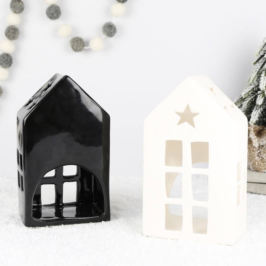 ceramic house tealight holder by lisa angel