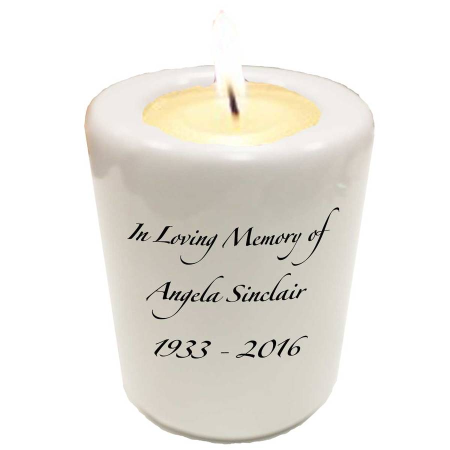 personalised memorial ceramic candle holder by treacle boutique