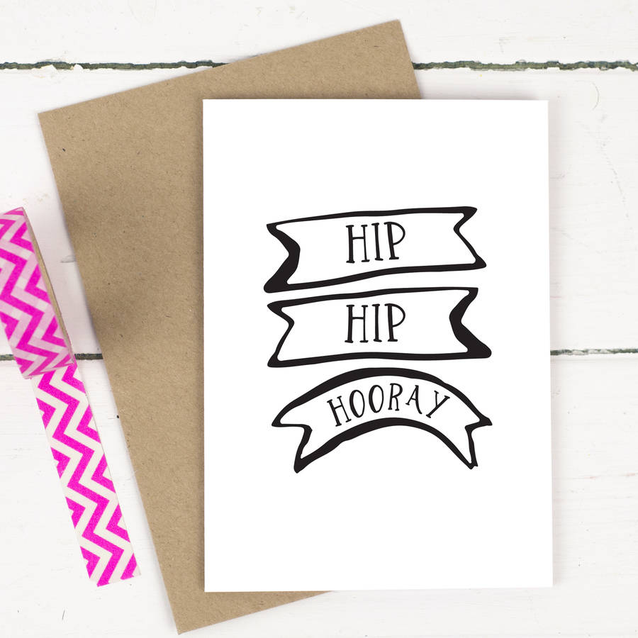 Hip Hip Hooray Personalised Card By Russet And Gray
