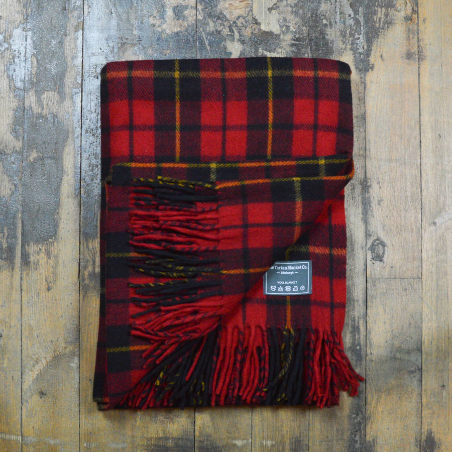classic wool blanket in wallace tartan by the tartan blanket co