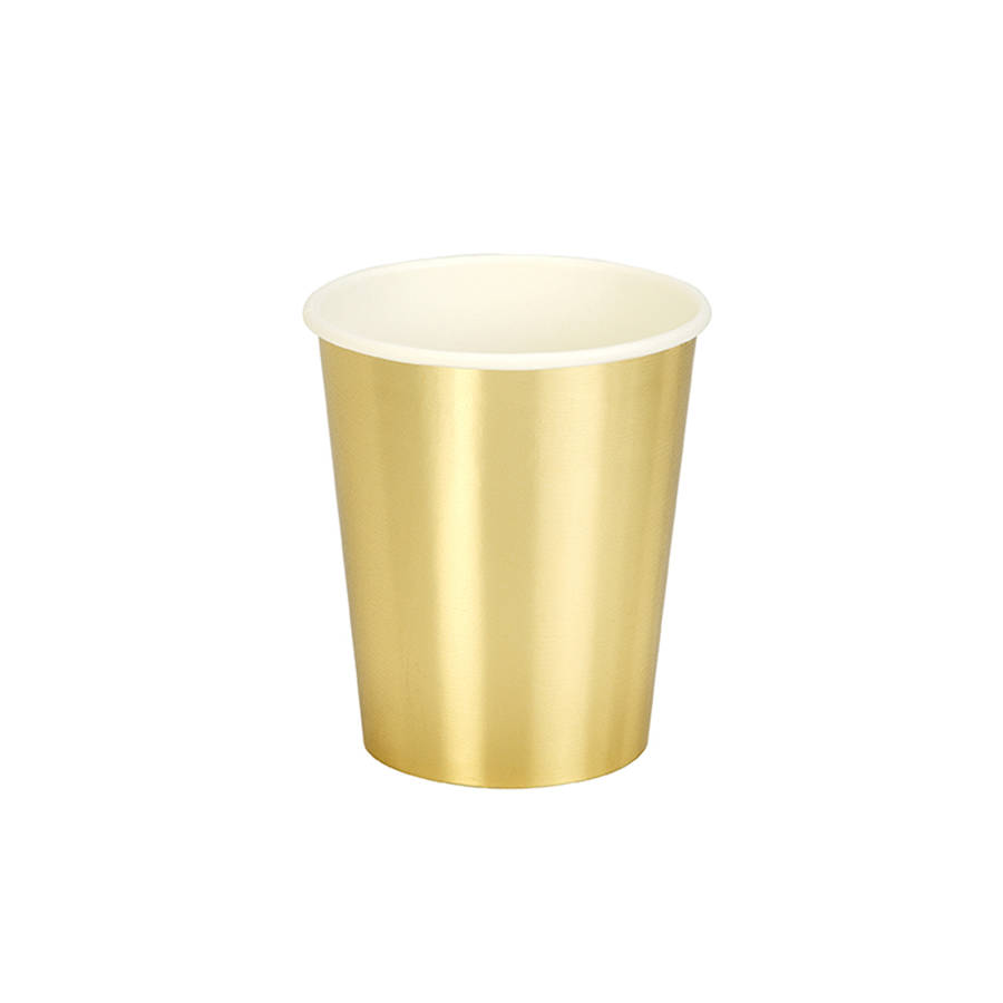 metallic foil party paper cups by postbox party