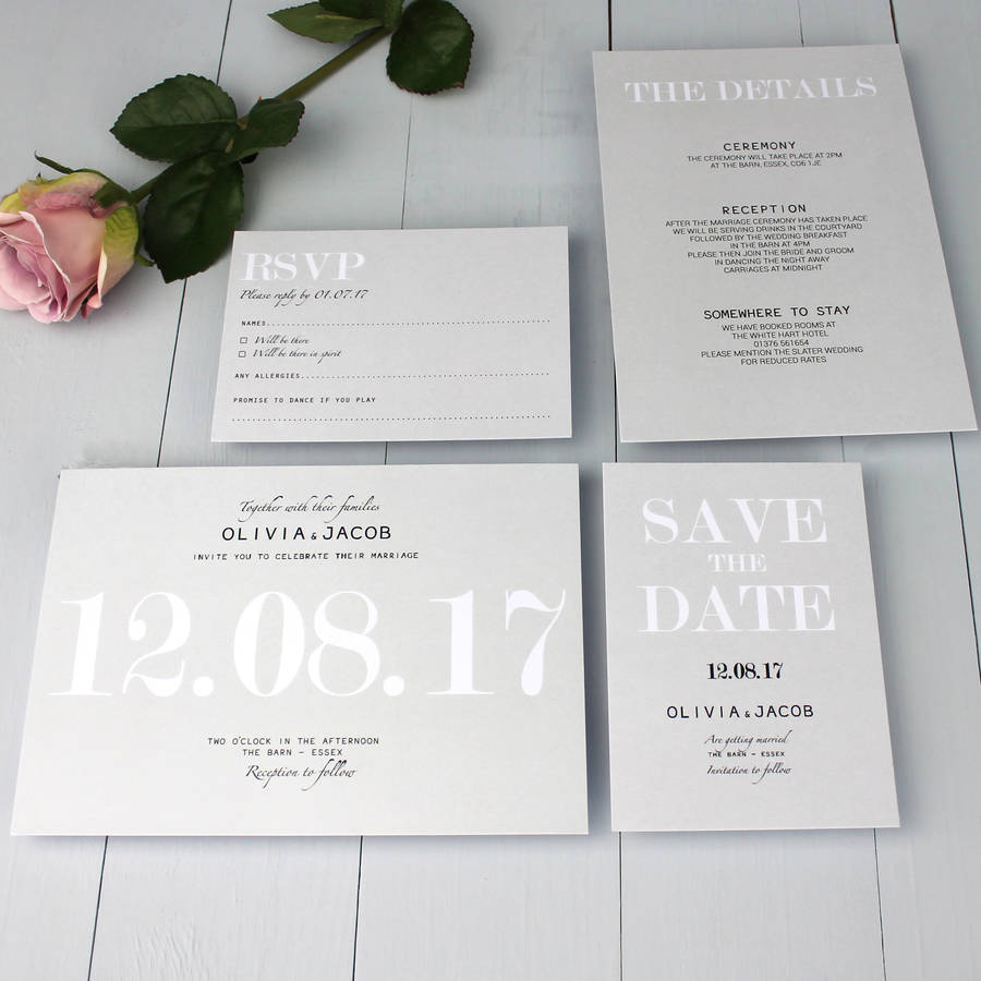 modern traditional wedding invitation by beija flor studio | notonthehighstreet.com