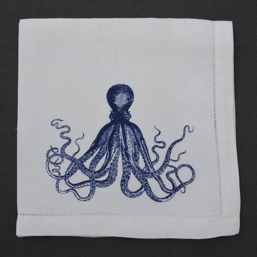 octopus napkin by the linen peddler