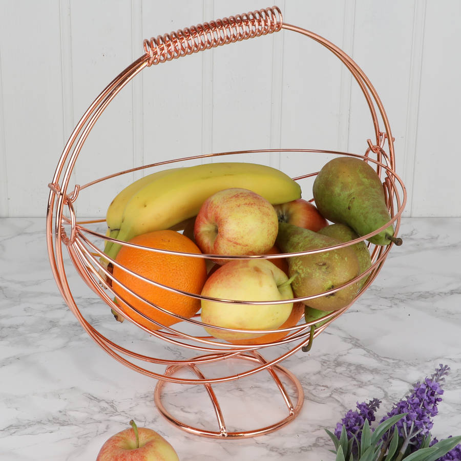 copper fruit basket by dibor