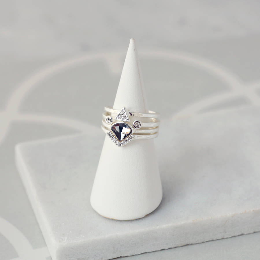 art deco stackable rings