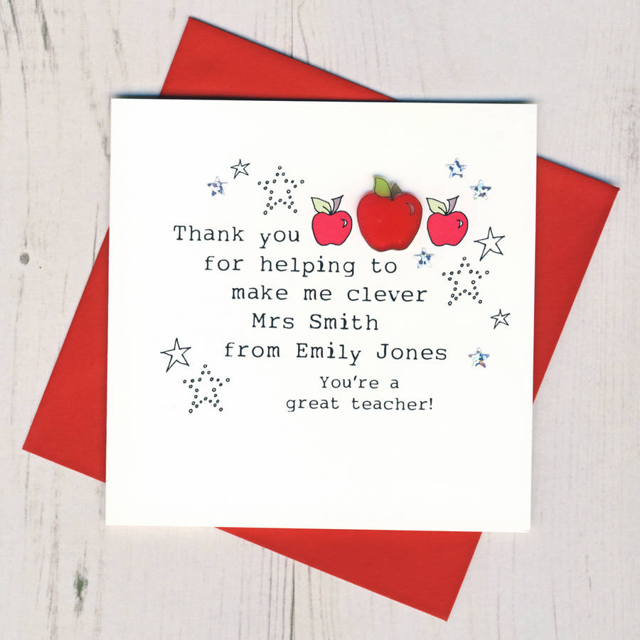 What To Write In A Thank You Card For Teacher Appreciation From Parent