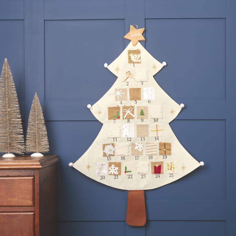 cream christmas tree advent calendar by the christmas home