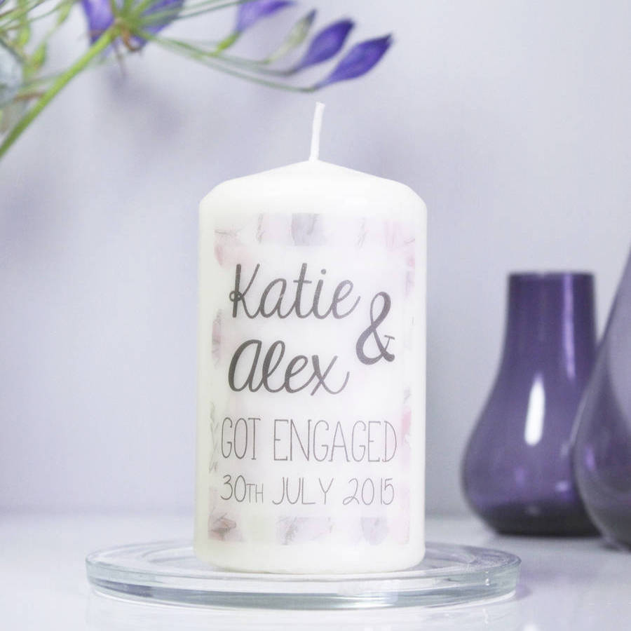 personalised 'engagement' candle by olivia ltd