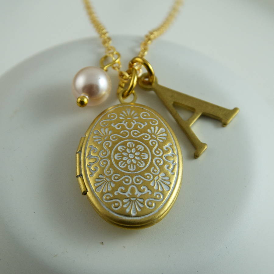 Personalised Locket Necklace With Pearl By Penny Masquerade