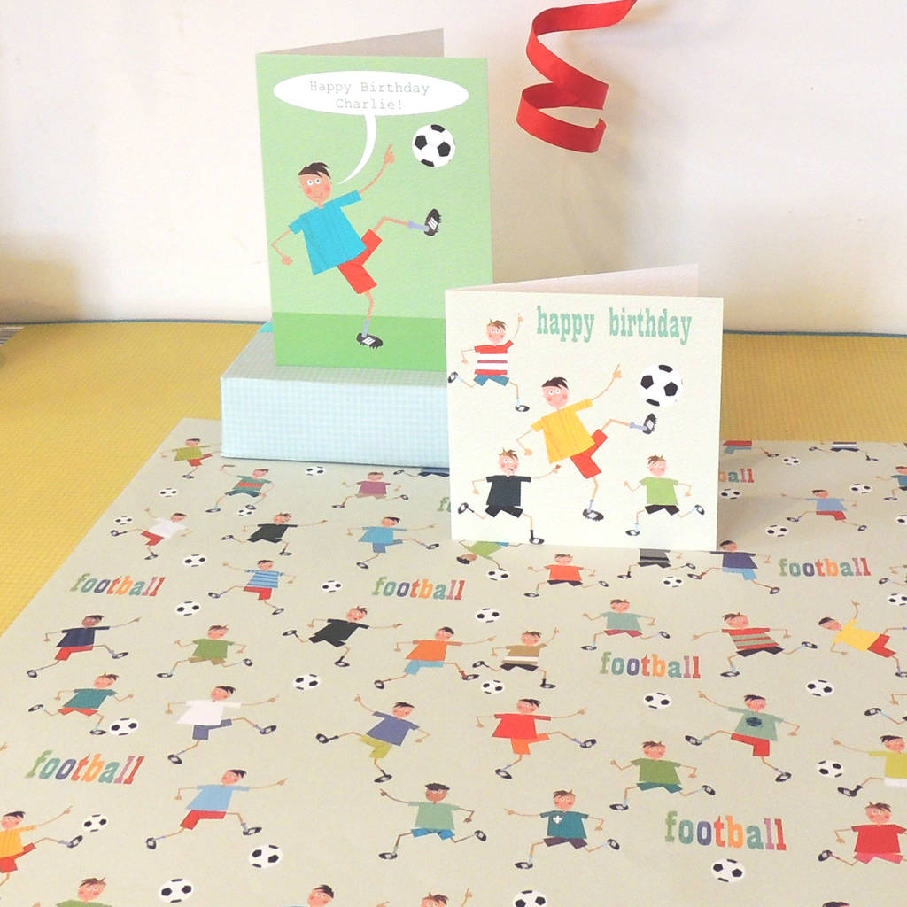 football gift wrap two sheets by kali stileman publishing