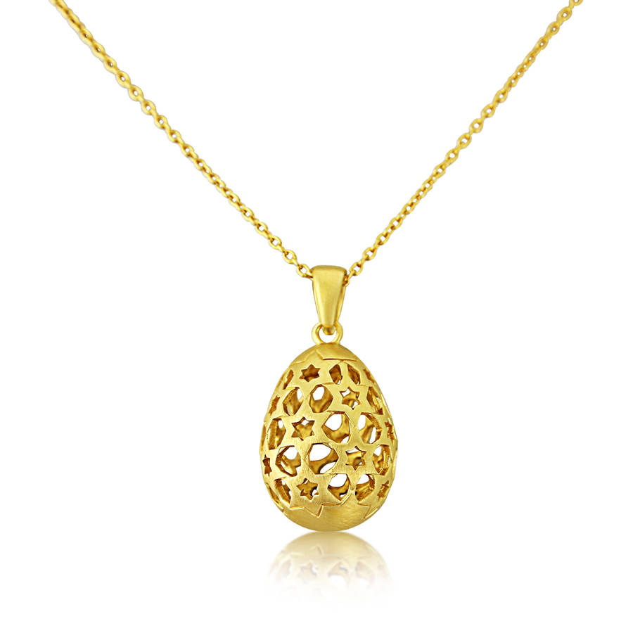 long filigree egg necklace by auree jewellery