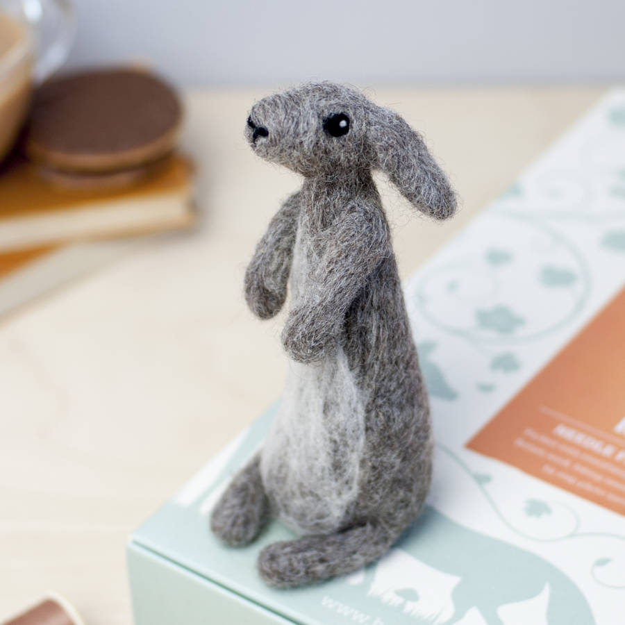 rabbit needle felting craft kit by hawthorn handmade