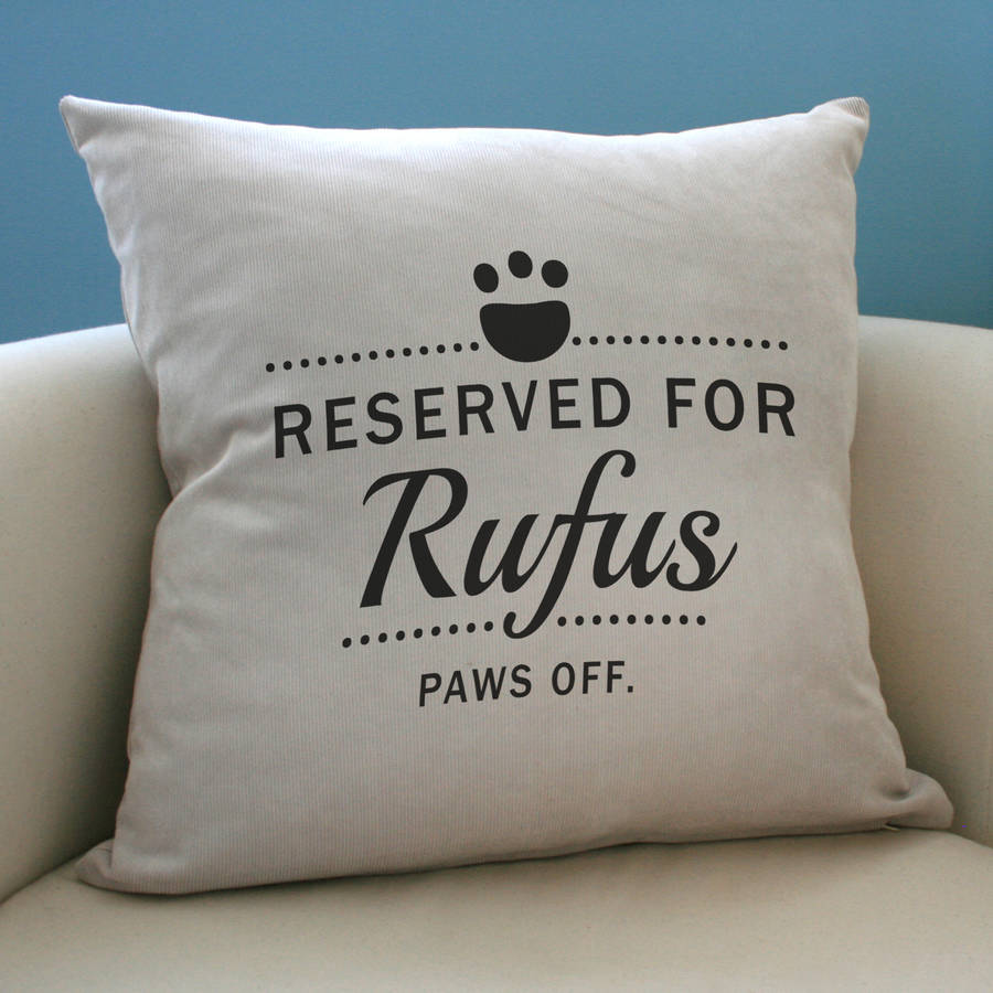 reserved paws off cushion