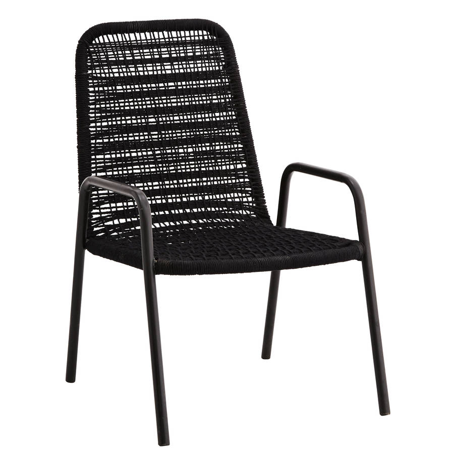 rope dining chair in black by out there interiors