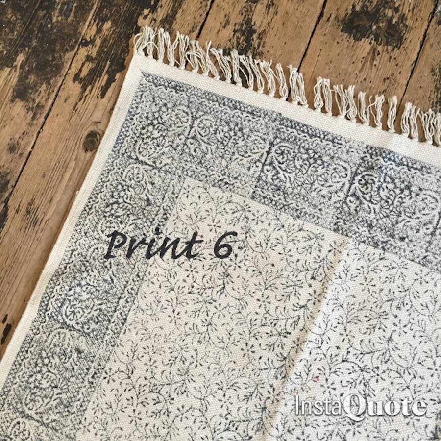 faded cotton dhurrie rug by french grey interiors