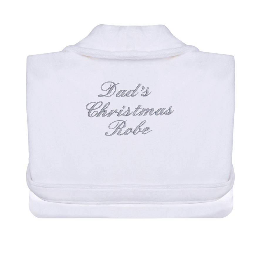 dad's embroidered christmas bath robe by the fine cotton company