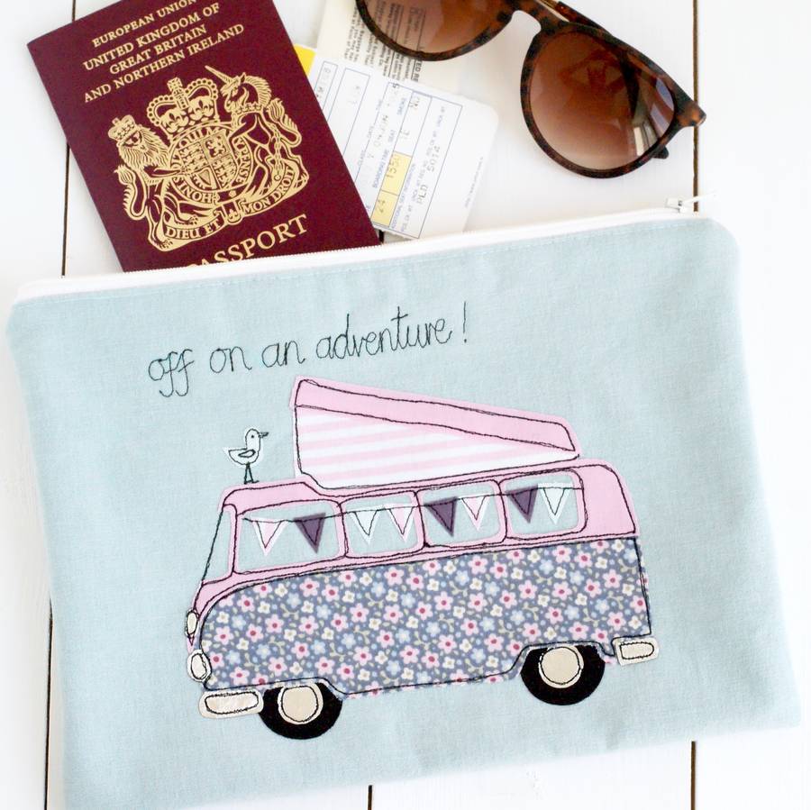 personalised campervan travel document bag by rosiebull designs