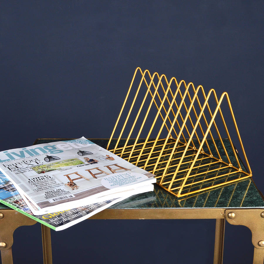 brass magazine rack by audenza