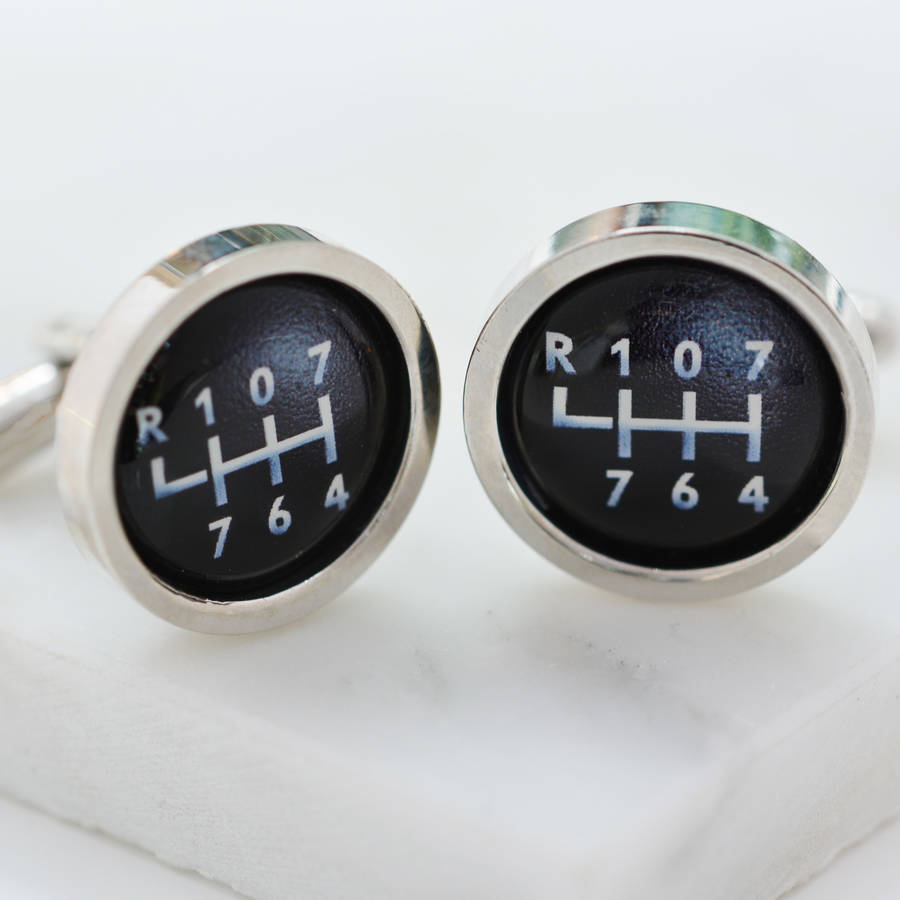 personalised gear stick cufflinks by me and my car