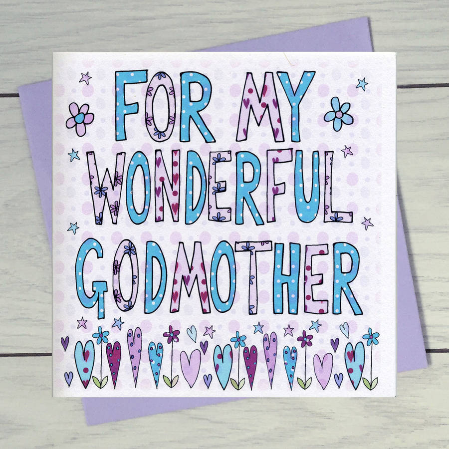 Personalised Godmother Mothers Day Book Card By Claire Sowden Design