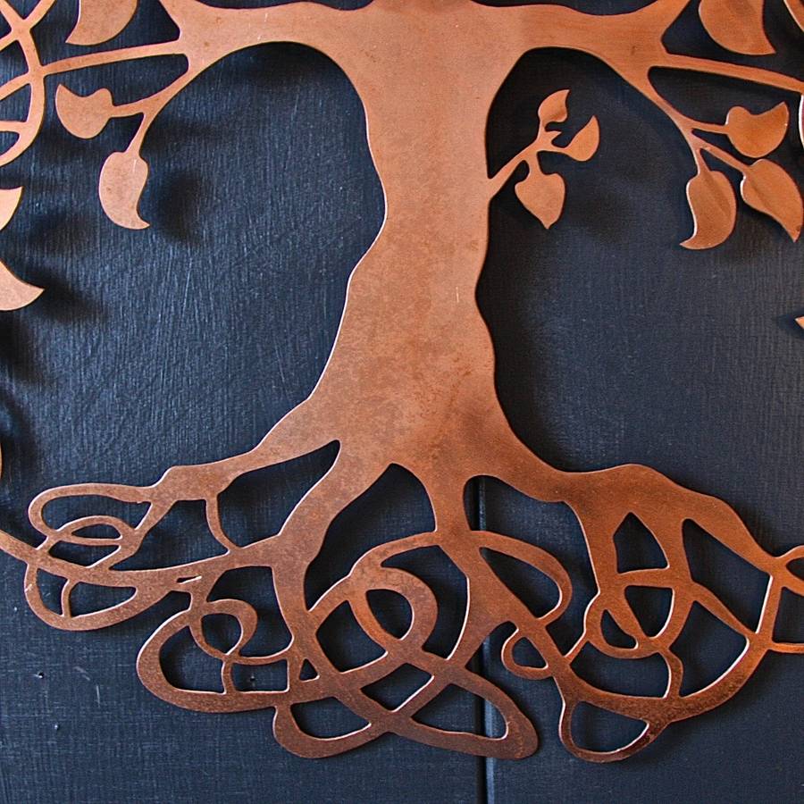 copper tree of life wall art by london garden trading