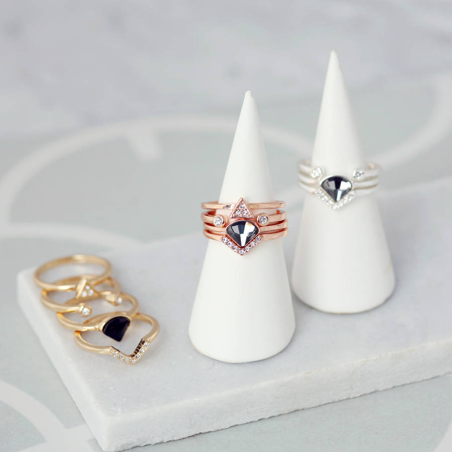 art deco stackable rings