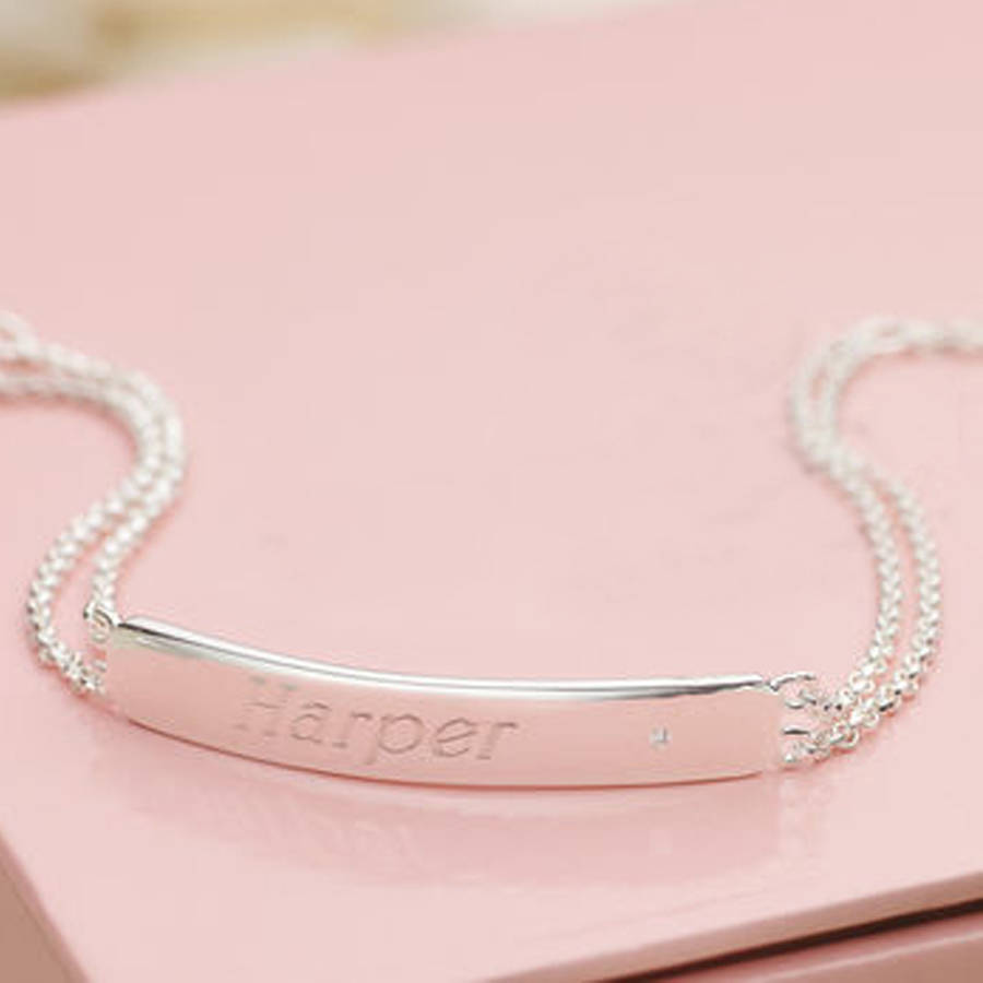 childs personalised my first diamond bracelet by molly brown london