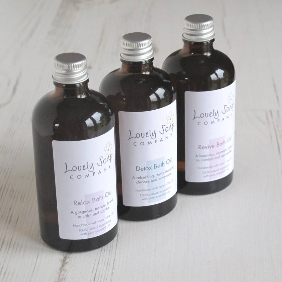 aromatherapy bath oil collection by lovely soap company