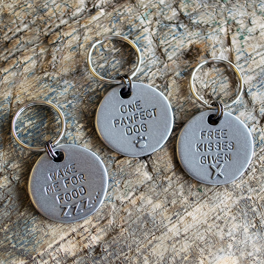 slogan pewter dog tags by mutts & hounds