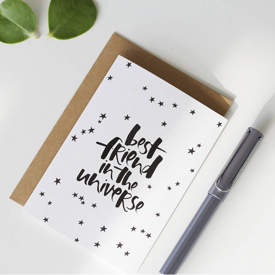 'best friend in the universe' card by too wordy