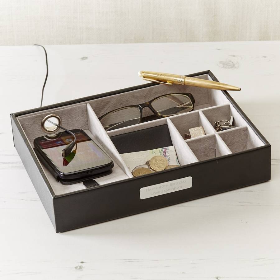 men's leather charging station and organizer by babyfish