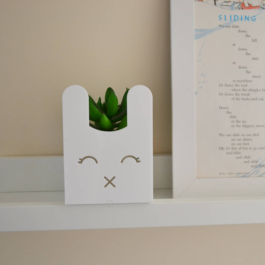 white rabbit succulent planter by erinnies