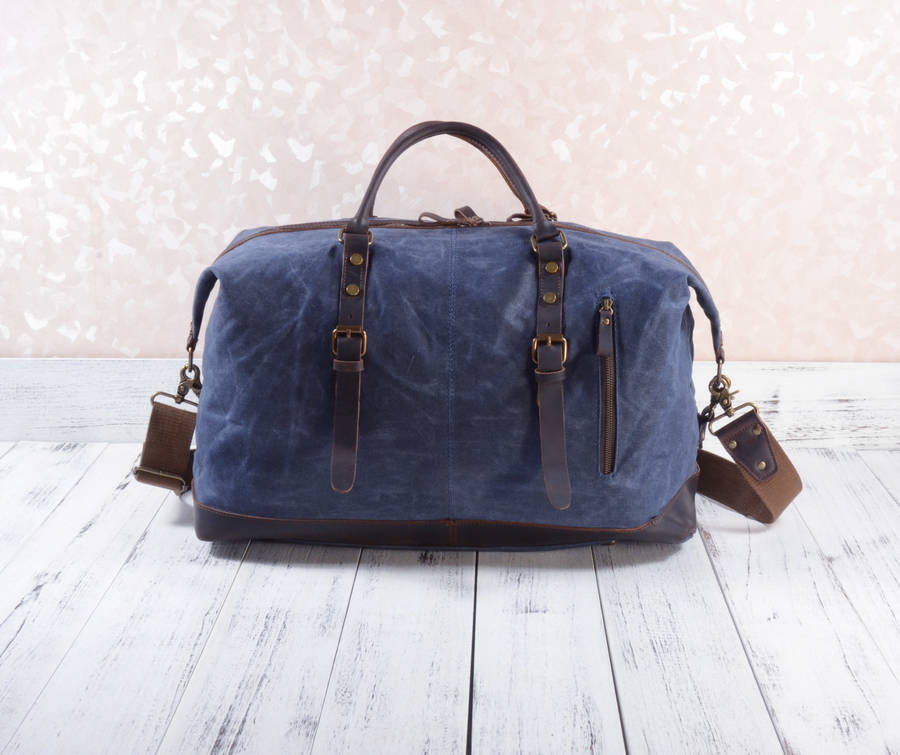 waxed holdall bag