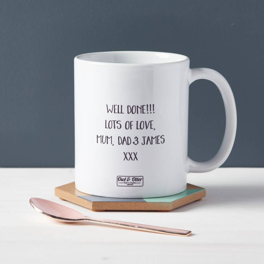 personalised graduation mug by owl & otter | notonthehighstreet.com