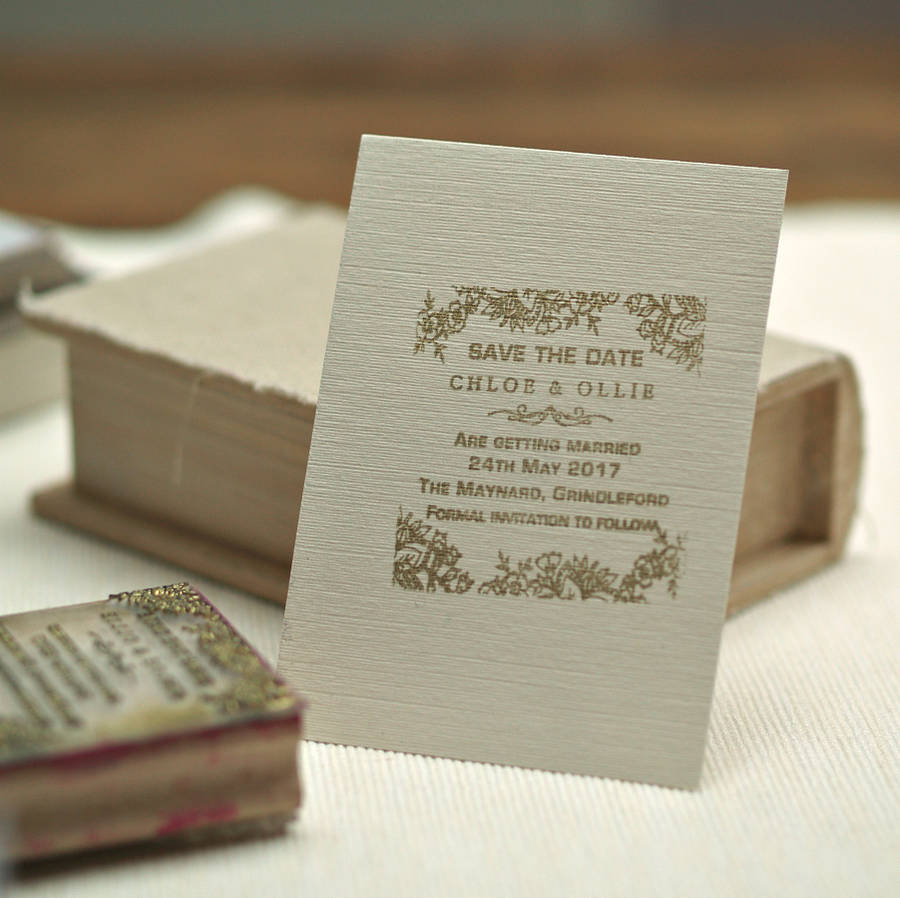 Save The Date Stamp Personalised Lace Design By Pretty Rubber Stamps