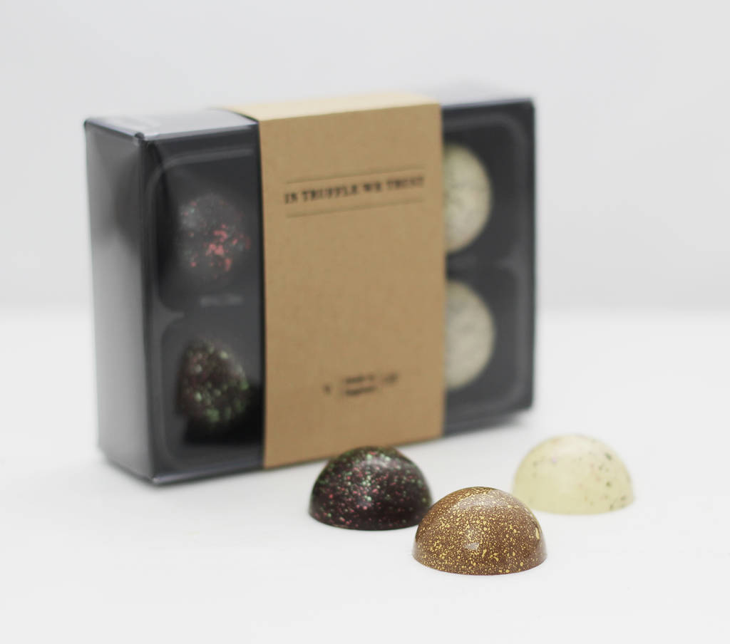 six luxury moulded chocolate truffles by in truffle we trust