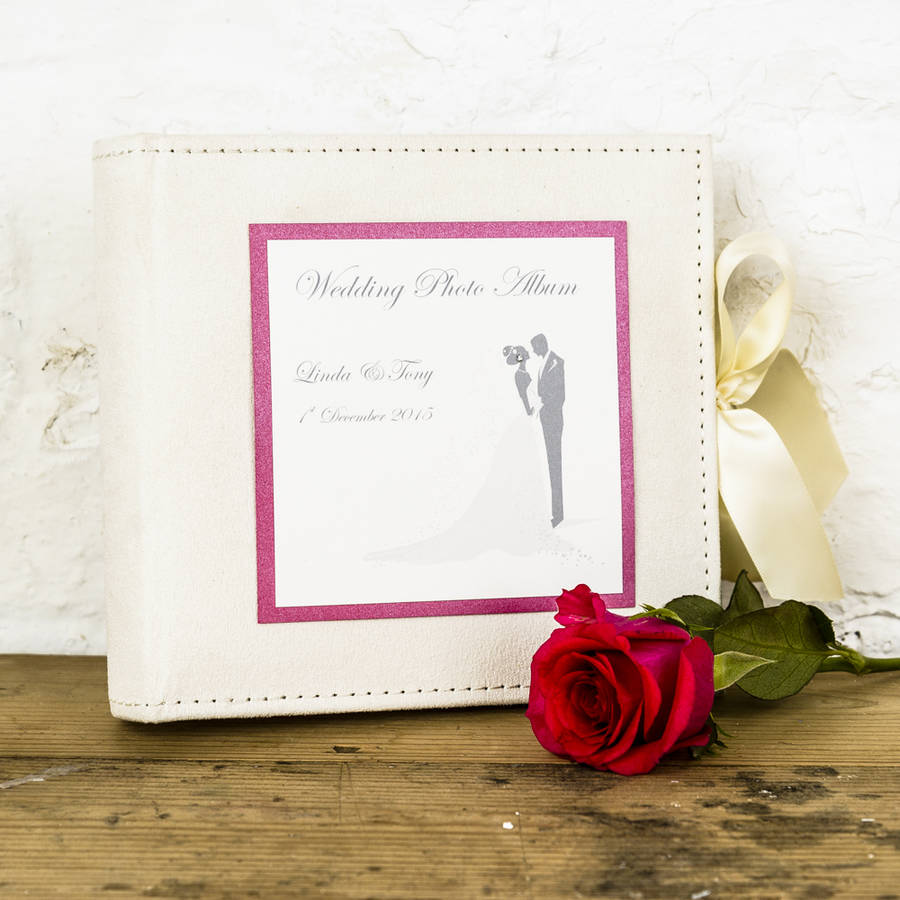 personalised bride & groom wedding album by dreams to reality design