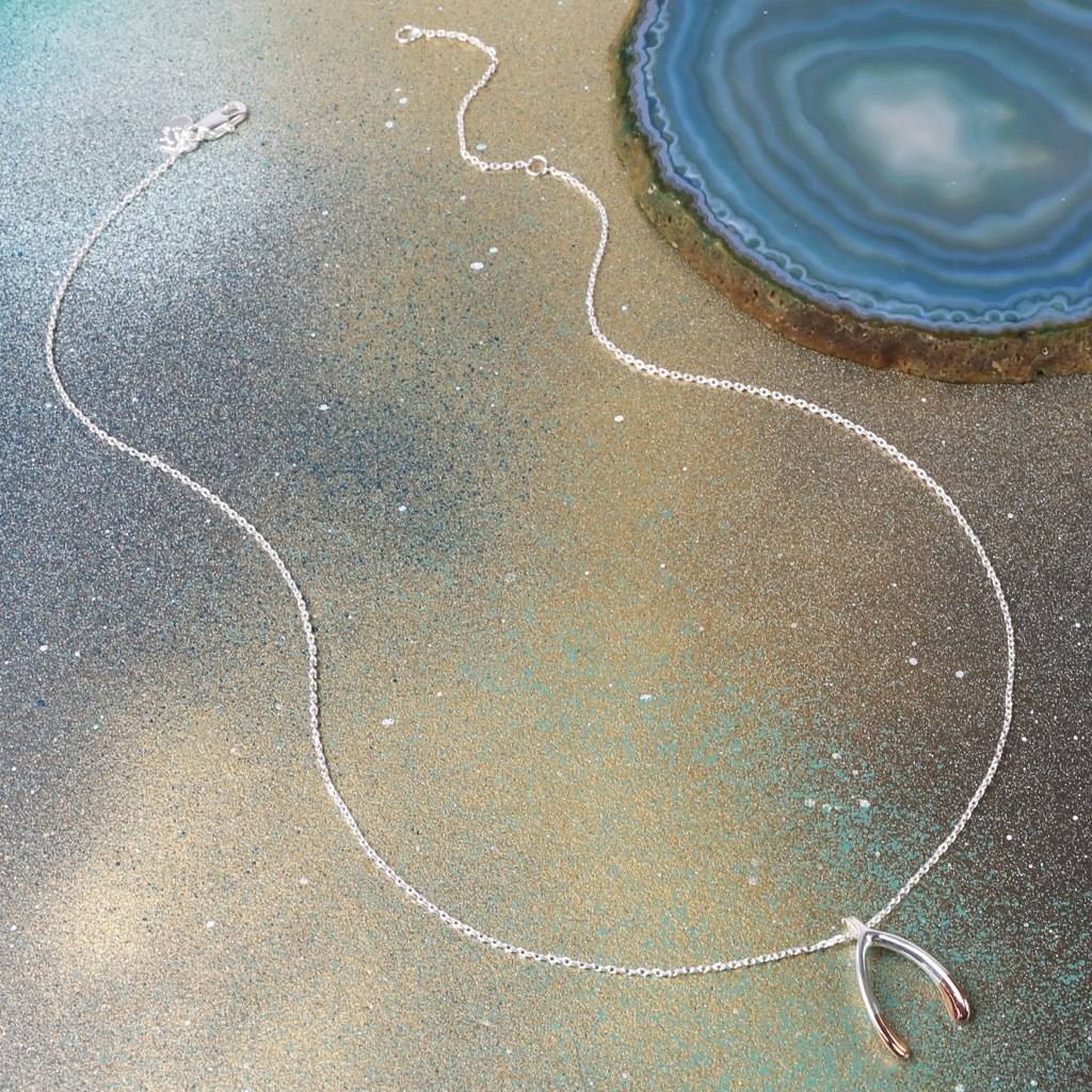 dipped wishbone necklace by lisa angel