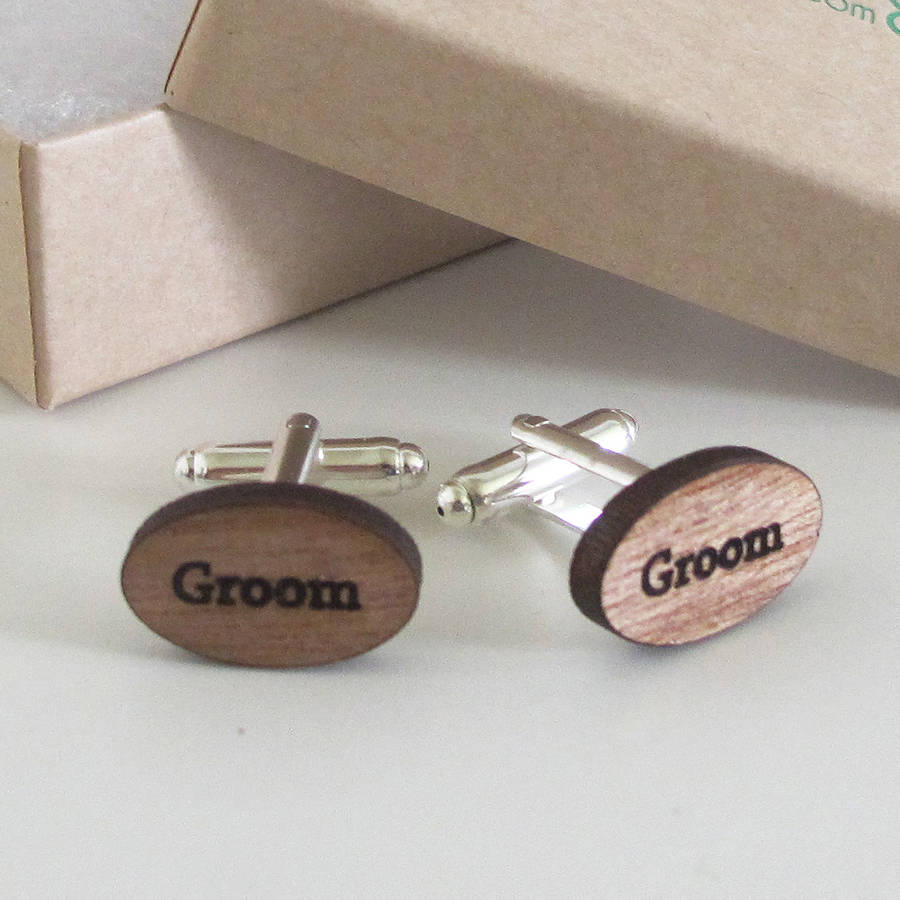engraved groom cufflinks by sarah hurley