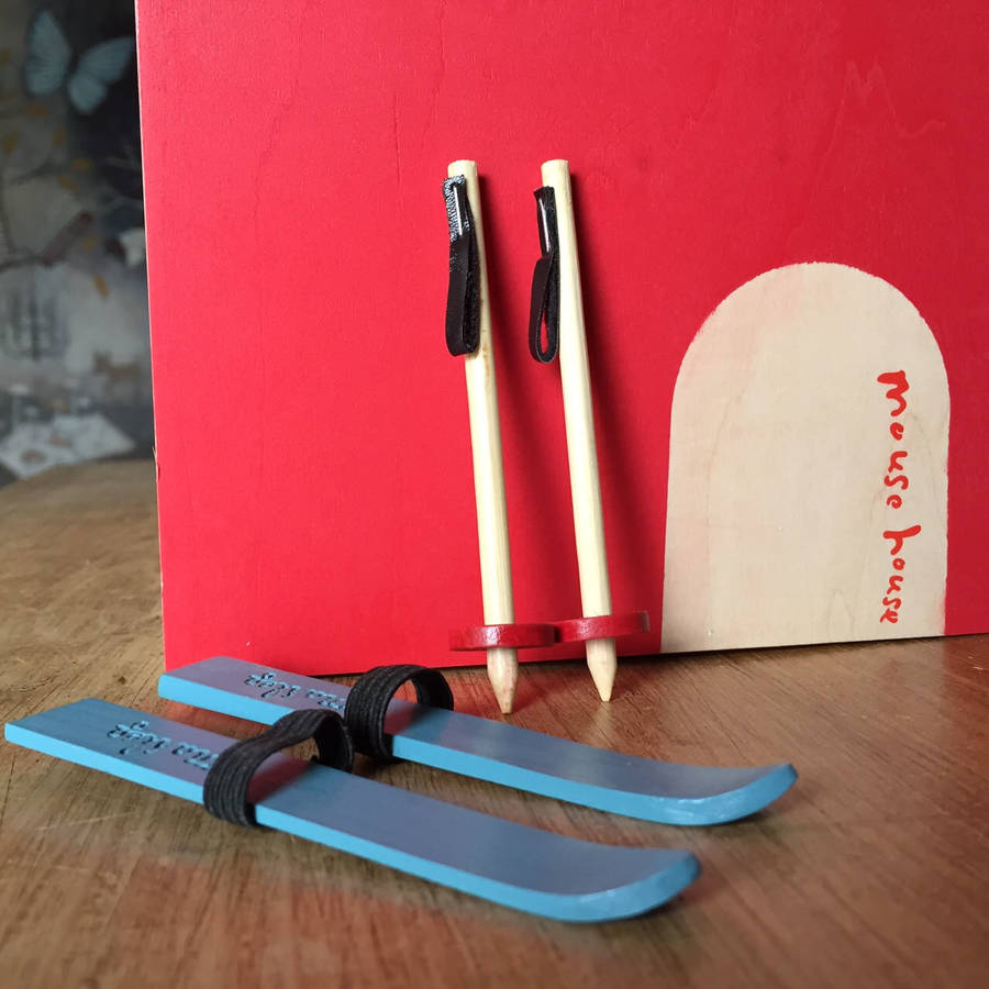 wooden mouse house with accessories and mice by little baby company