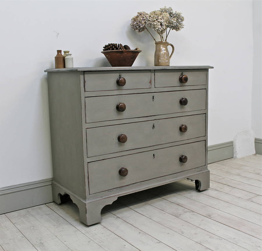 sturdy distressed victorian chest of drawers by distressed but not