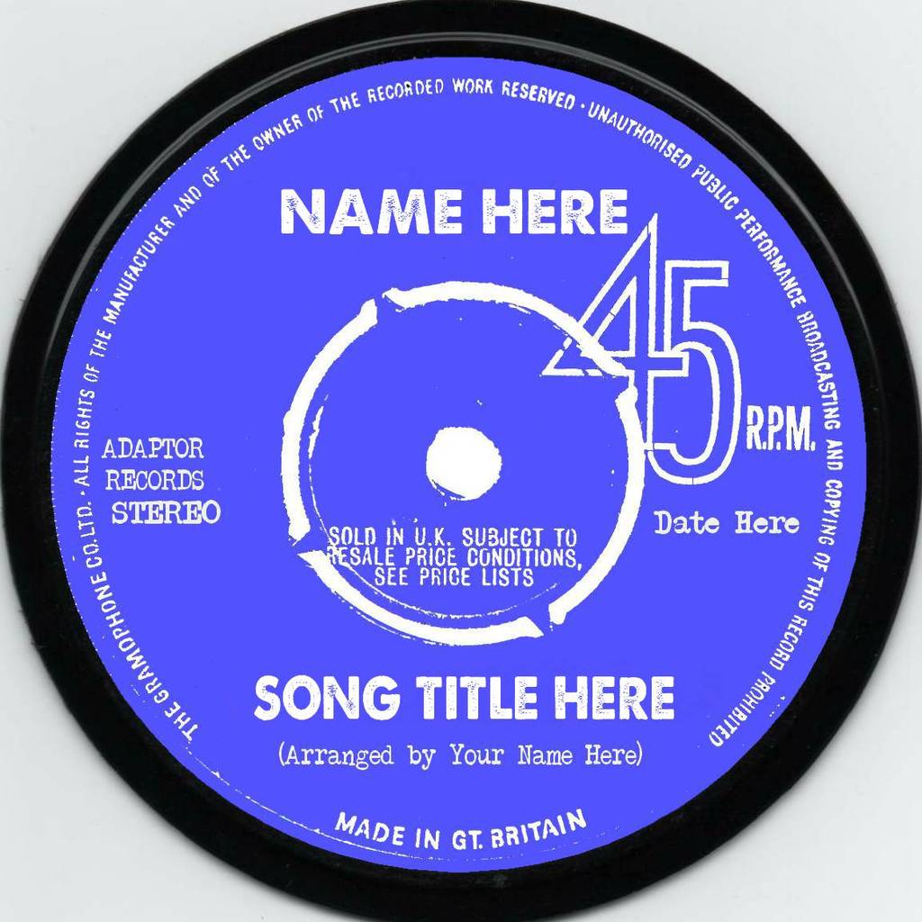 real vinyl record personalised label 45rpm by vinyl village