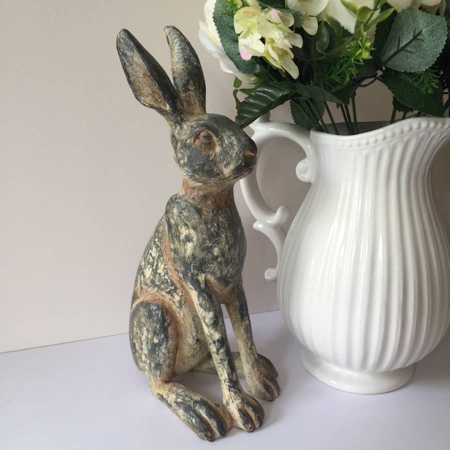 resin hare garden ornament