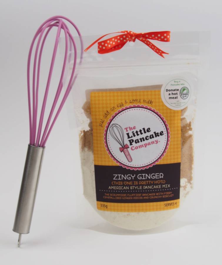 pancake mix and whisk gift set by the little pancake company