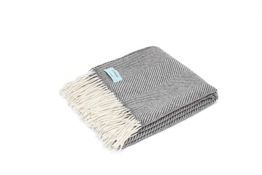 merino herringbone throw by atlantic blankets