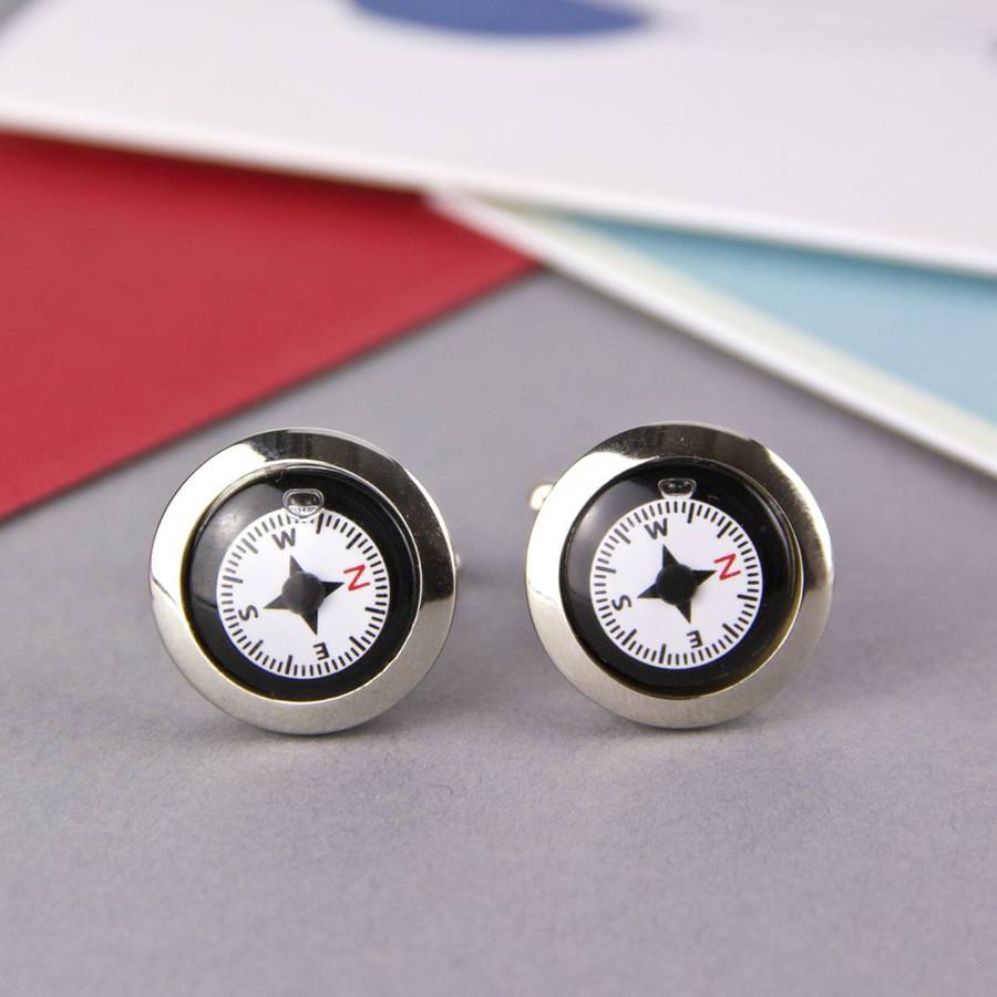 compass cufflinks by gaamaa