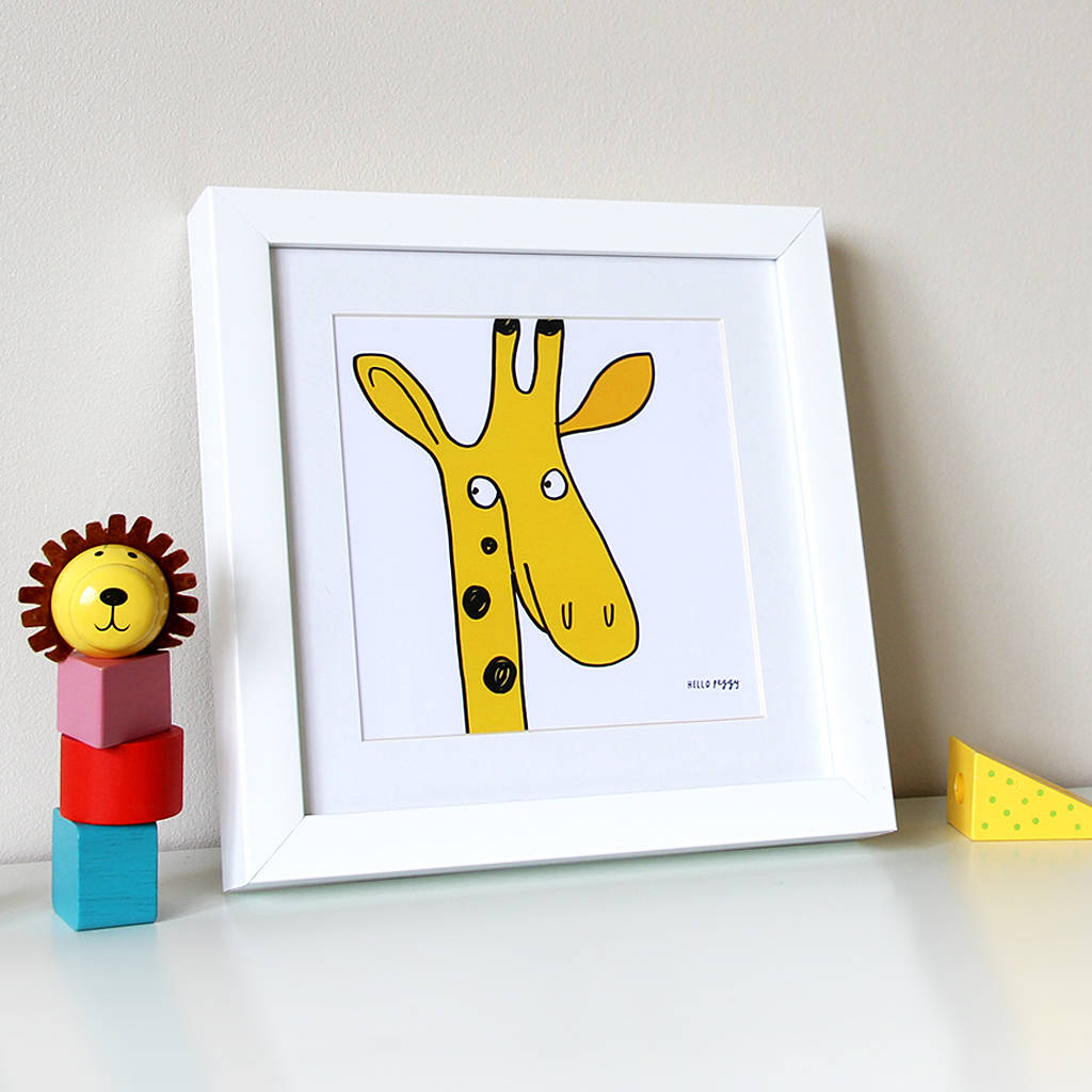 giraffe print, set of two frames by hello peggy