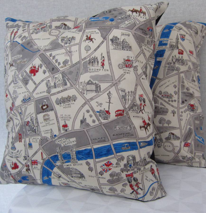 map of london cushion by twentysevenpalms